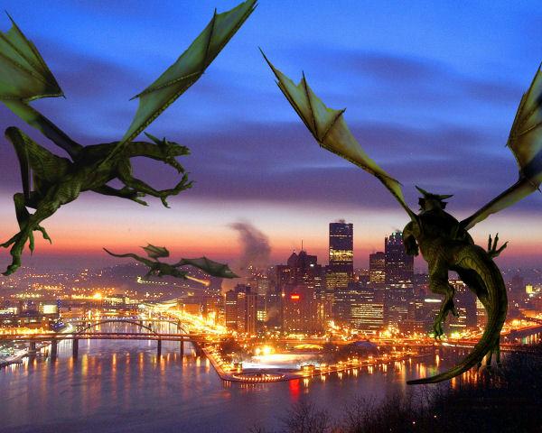 DragonAttack.jpg - Dragons over Pittsburgh